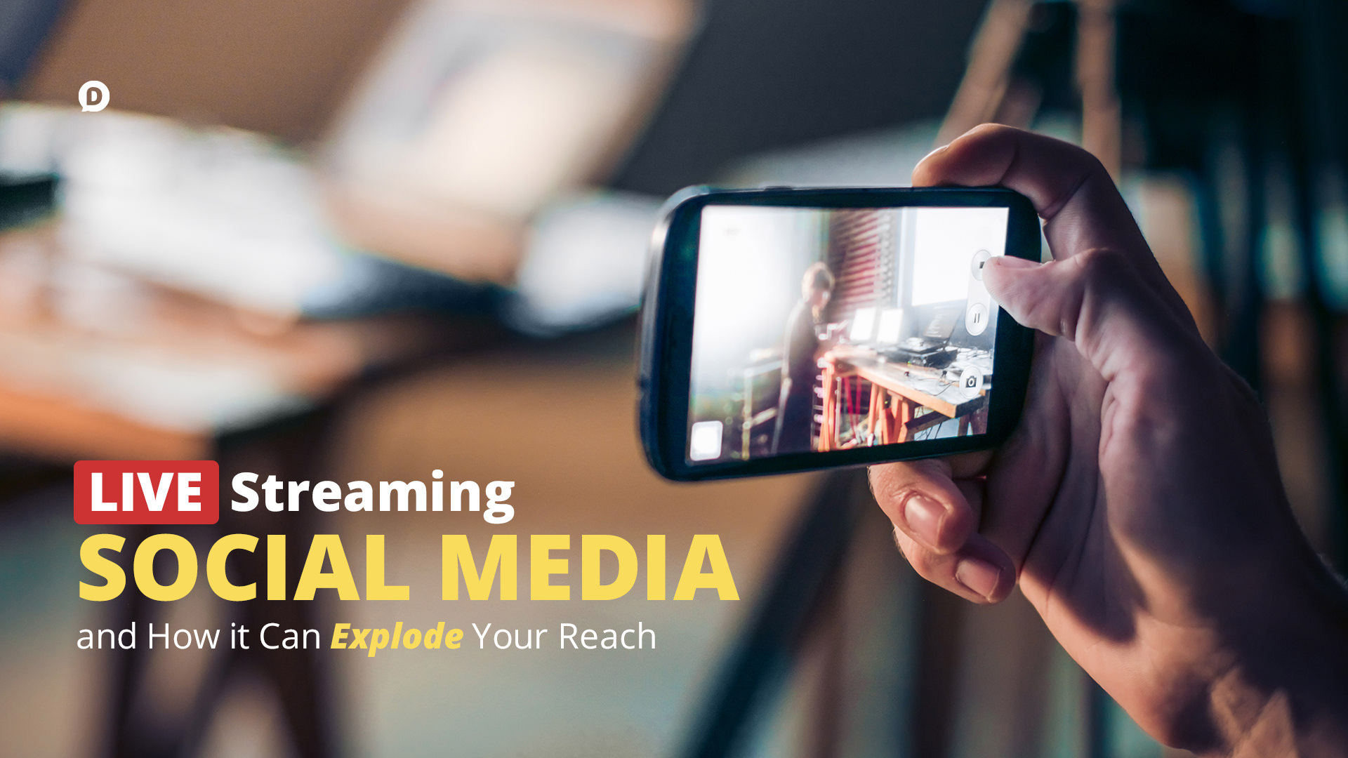 live streaming social media hand holding phone