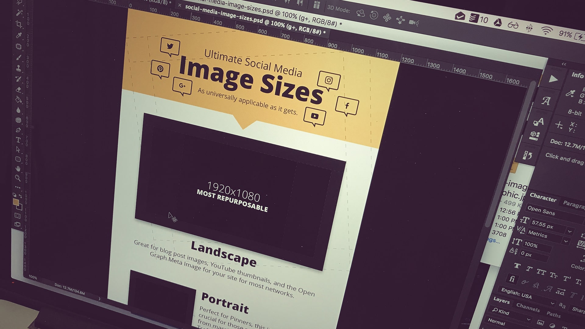 social media image size templates